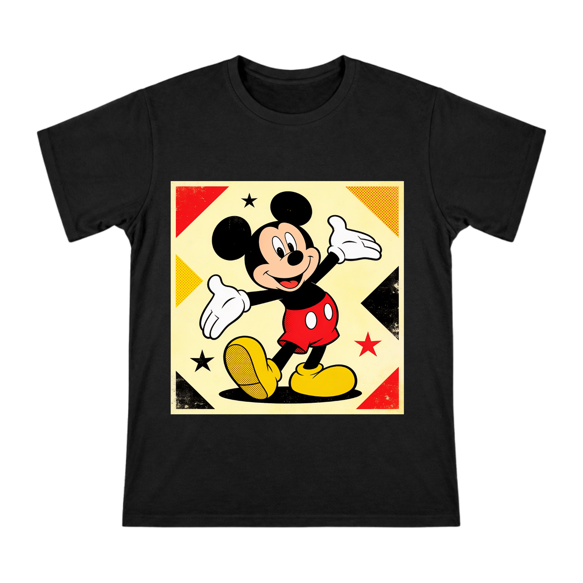 Retro Pop Art Mickey Mouse Men's Custom Short Sleeve T-Shirt front [ai-pod:0775bc1774bd1fcddaa2f6ba416104af]