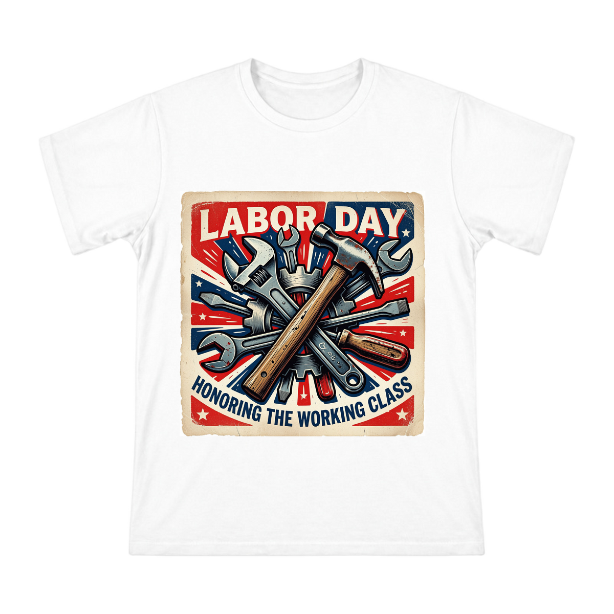 Vintage American Labor Day Tools Radiant Graphic Men's T-Shirt front [ai-pod:d5e8eb0b3adc9a6a8eb1e12324feeea9]