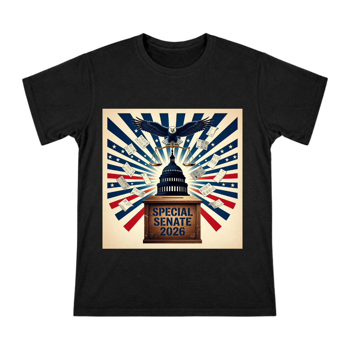 2026 Special Senate Election Retro Political Poster Men's Short Sleeve T-Shirt front [ai-pod:8c8870b629b674bb1c736018290ba70c]