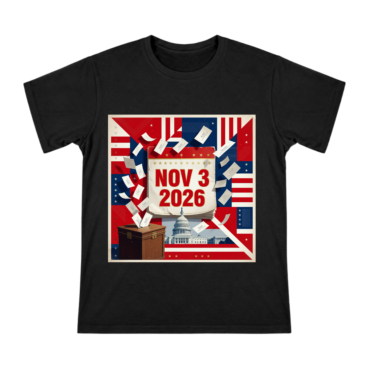 2026 US Midterm Election Retro Poster Men's Short Sleeve T-Shirt front [ai-pod:c875c9b2a8517c7ec925455f61930573]