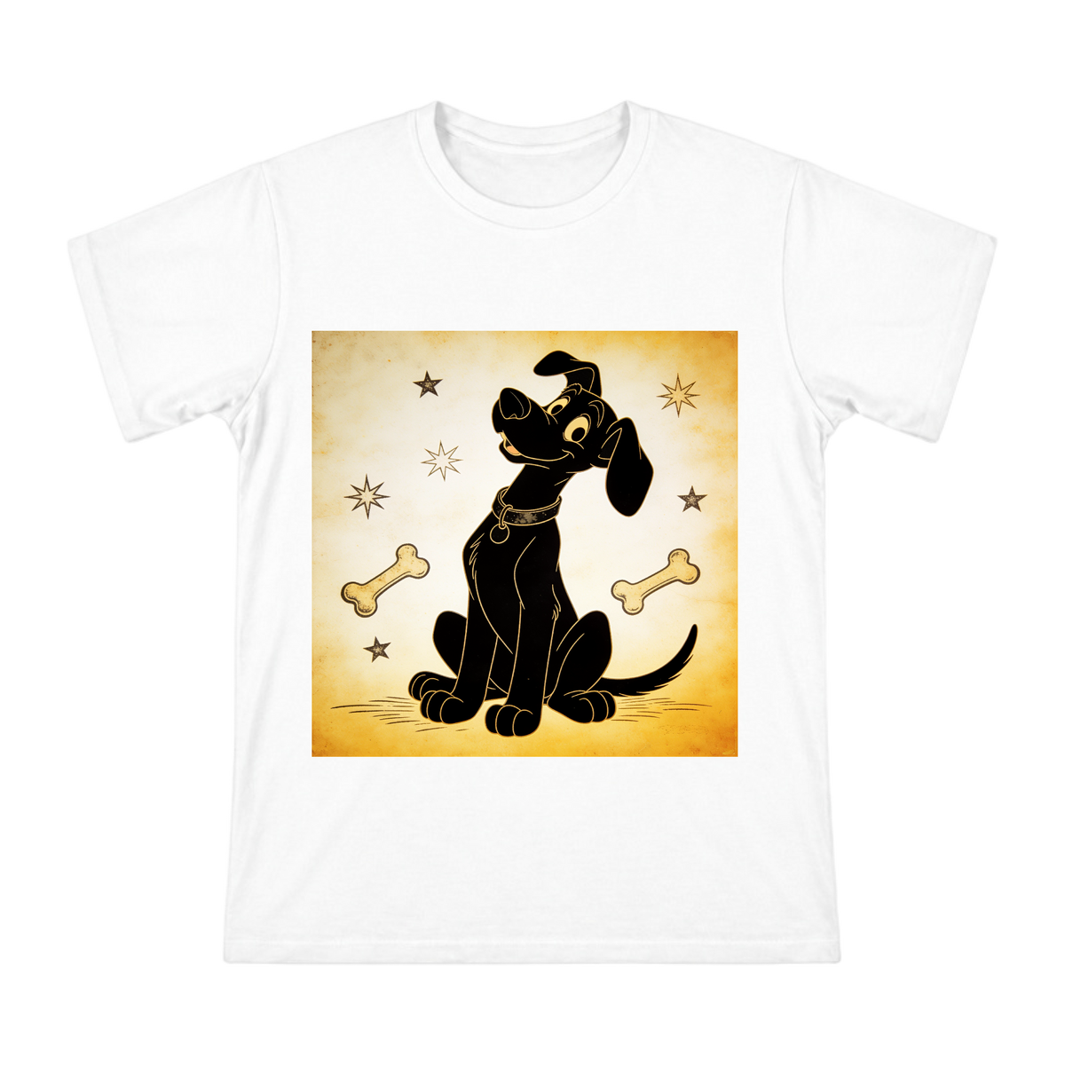 Retro Rubber Hose Black Dog Print Men's Cotton T-Shirt front [ai-pod:5633a48d03d229122a34d2eb7a7d5751]