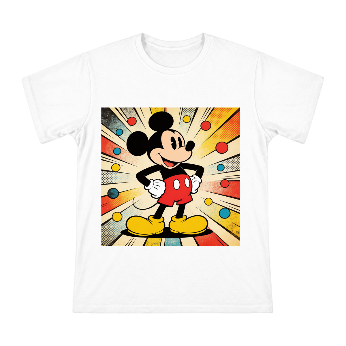 Retro Pop Art Mickey Mouse Confident Pose Men's Cotton T-Shirt front [ai-pod:520144a6008dd13d02398626fc6b0acf]