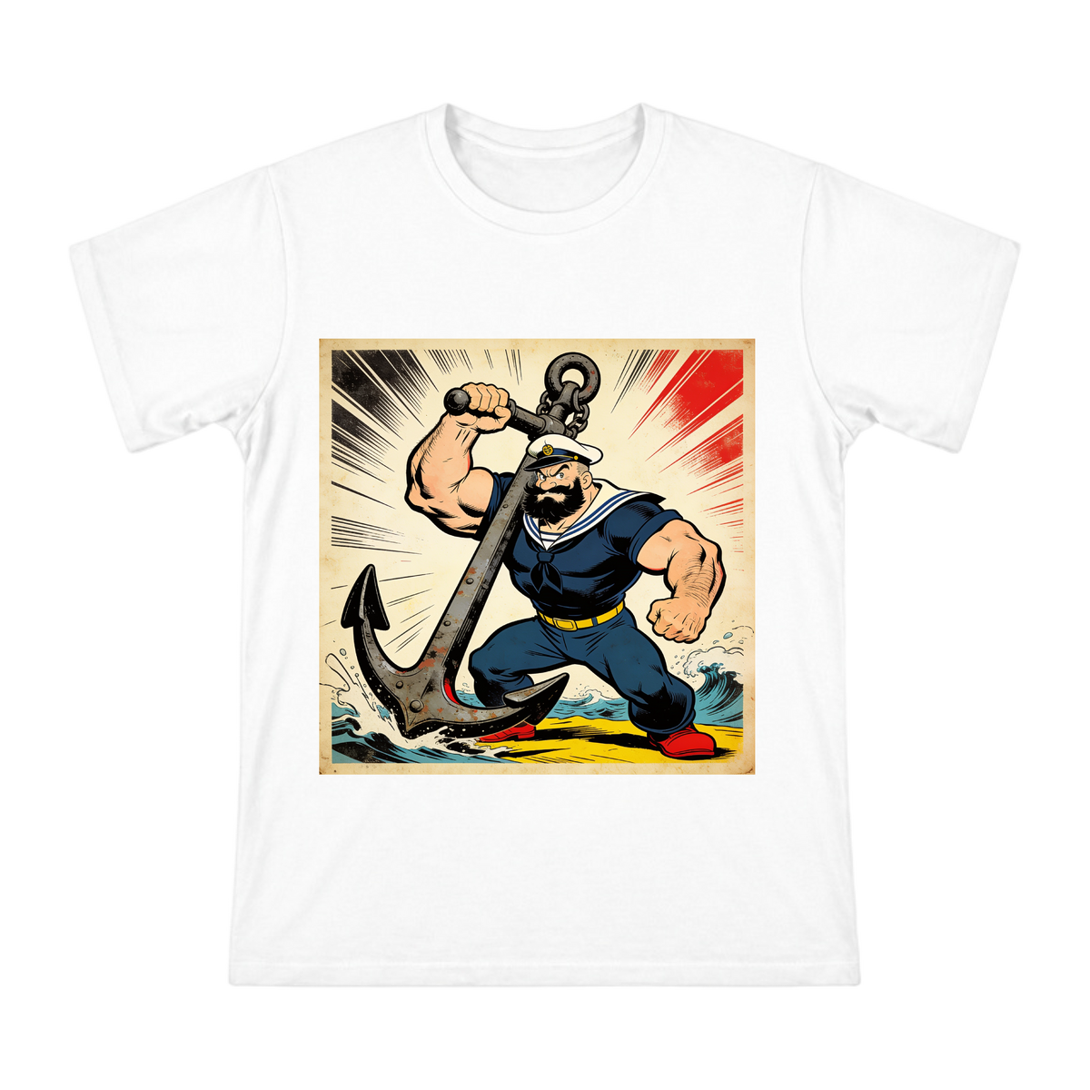 Retro Comic-Style Popeye Villain Bluto T-Shirt front [ai-pod:60653cca97c85f0a22794f643ca0f89d]