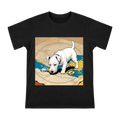 Wire Fox Terrier Vintage Line Art Illustration on Men's Premium Cotton T-Shirt front [ai-pod:93944123d9acbef06c465815f233402f]