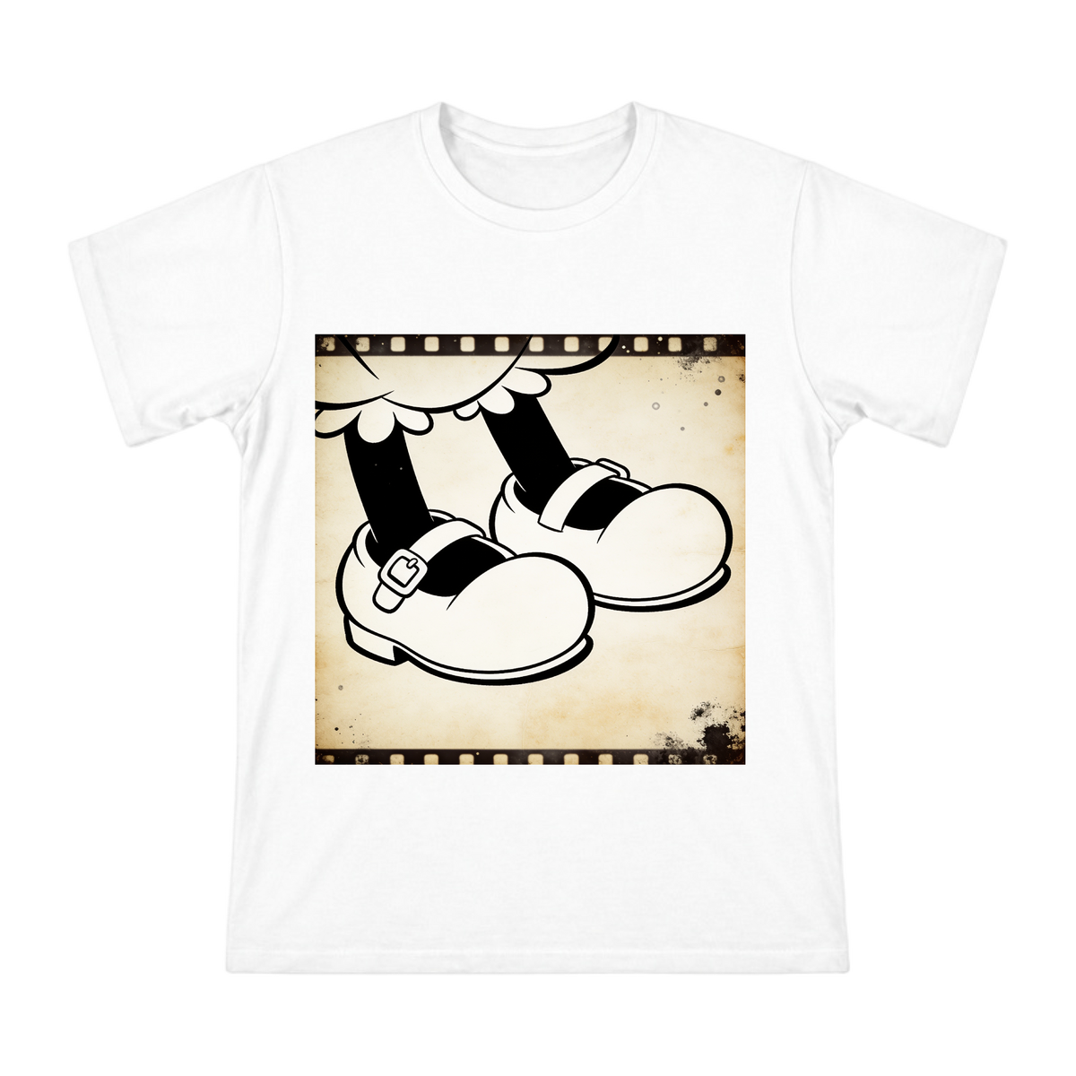Vintage Rubber Hose Animation Mary Jane Shoes Men's Short Sleeve T-Shirt front [ai-pod:d305848927c1c7ba1b1e7740968b6d1f]