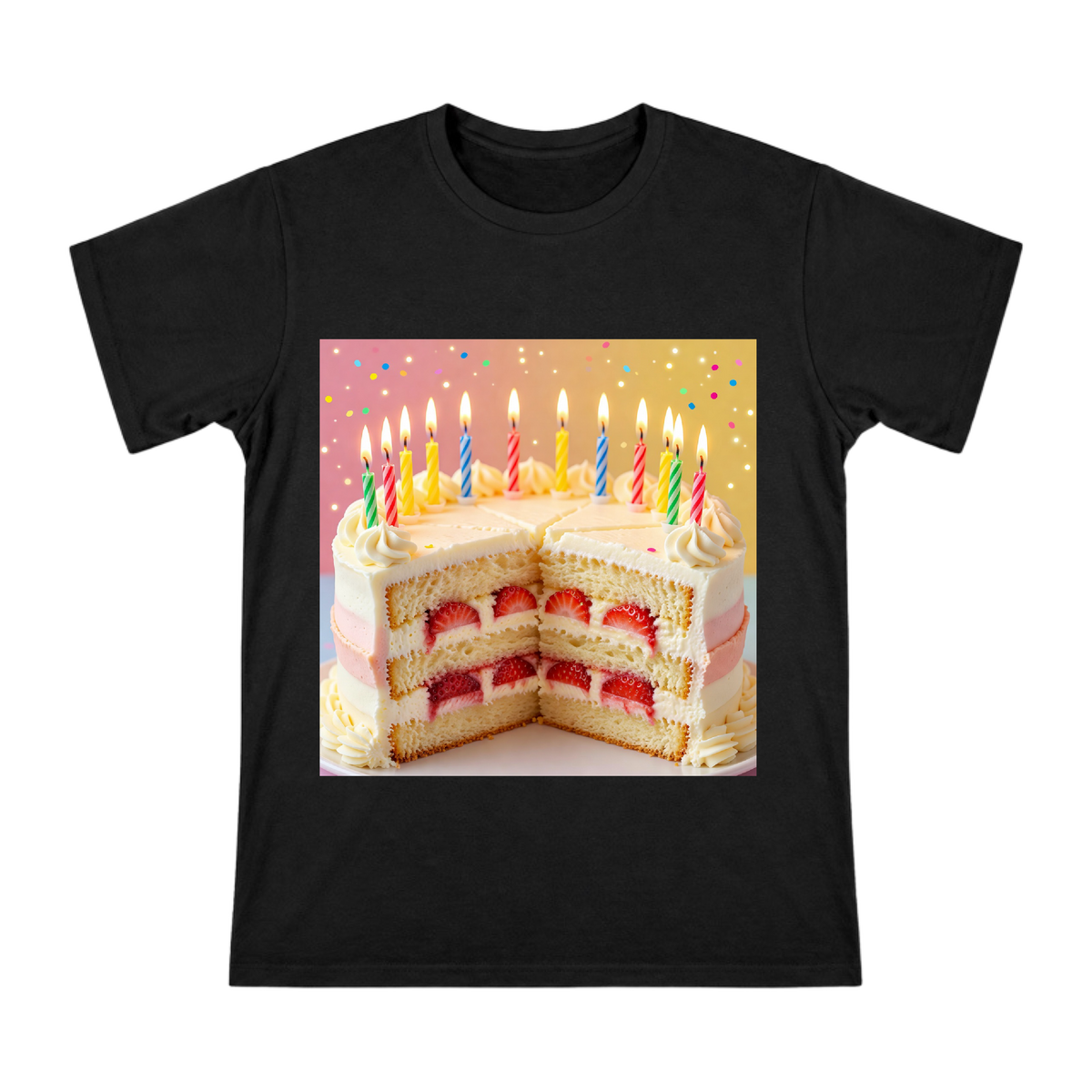 Strawberry Birthday Cake Slice Men's Custom Print T-Shirt front [ai-pod:bc1a970019219d8887b1b367a11b6ffd]