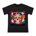 Halloween Sugar Skull with Marigolds T-Shirt front [ai-pod:ad3918a1ce0aa39af7bed2204c180e85]