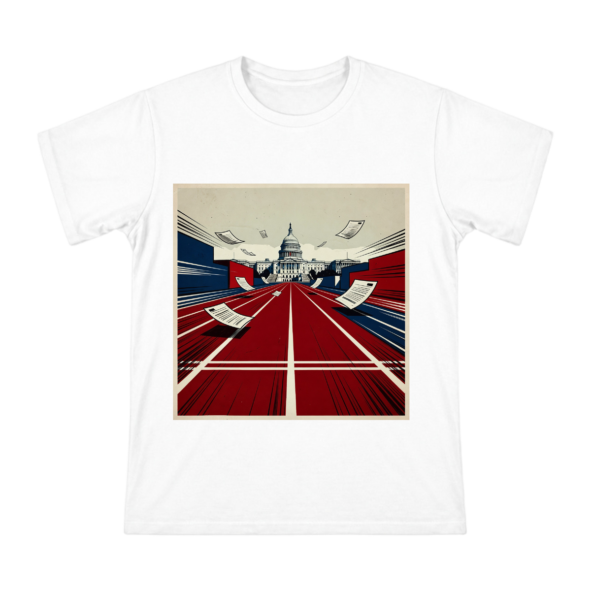 Political Campaign Track Art Men's Cotton T-Shirt front [ai-pod:25cdb98a1fc84c64e2c114bf814e8bc6]