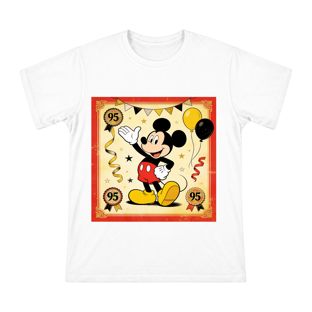 Mickey Mouse 95th Anniversary Vintage Celebration Custom Print Men's T-Shirt front [ai-pod:603aa47209cb1815e9f052400bf94d7a]