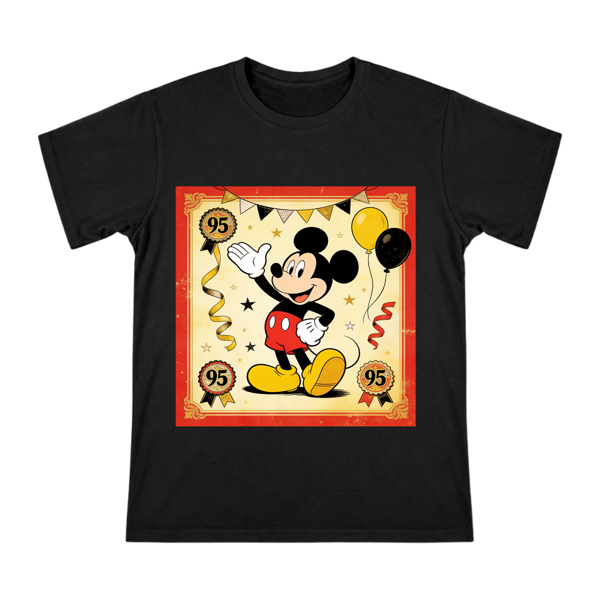 Mickey Mouse 95th Anniversary Vintage Celebration Custom Print Men's T-Shirt front [ai-pod:ee5dd37c25a9b5a5f95f073b1df90085]
