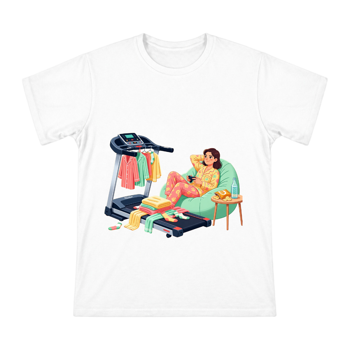 Home Life Humor Running Machine Clothes Rack Illustration T Shirt front [ai-pod:981191311e824efebc3ca8b3bb1940ce]