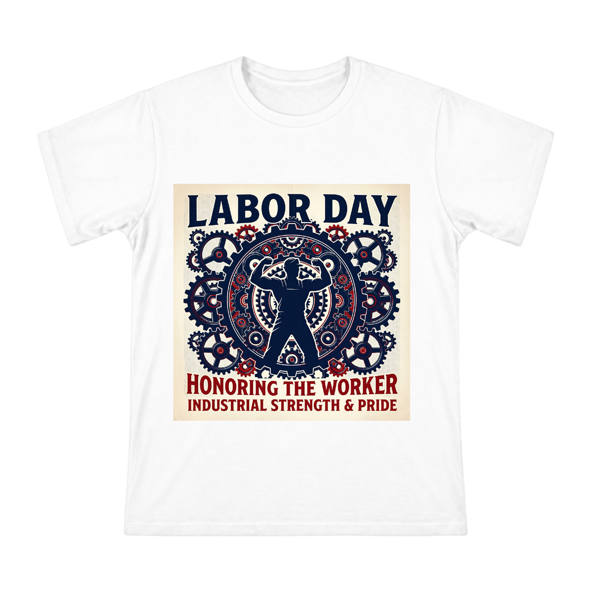 Industrial Labor Day Worker Silhouette Vintage Print Men's Cotton T-Shirt front [ai-pod:11b0c9ad7769dc4d36c587dcc7a29a30]