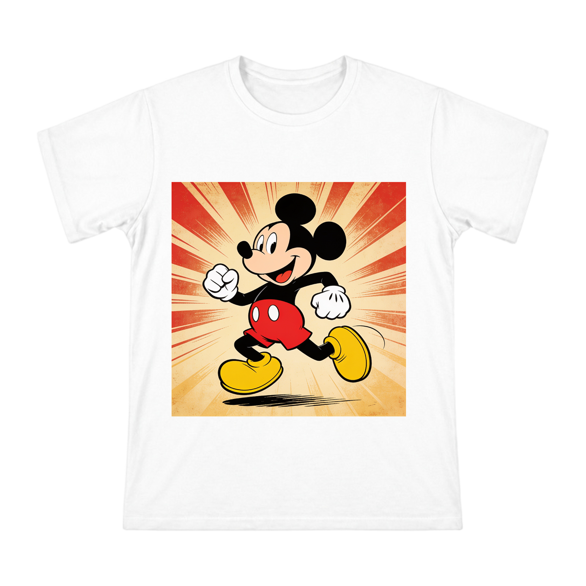 Classic Mickey Mouse Retro Running Print Men's Cotton T-Shirt front [ai-pod:00e6f9ce311d8ea6b8c3837e9a7d9960]