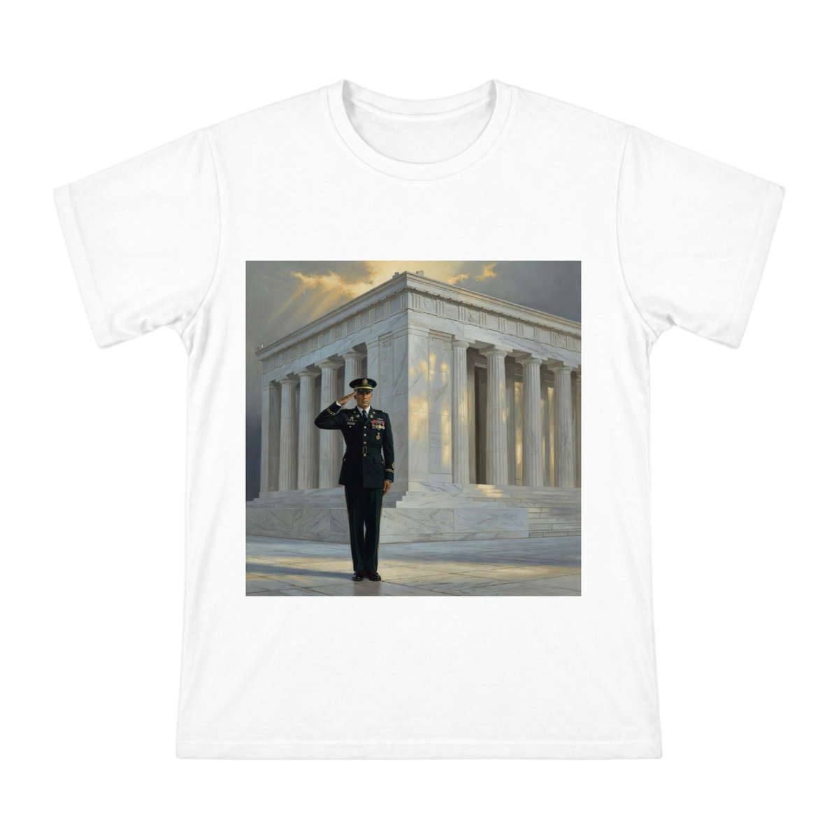Saluting Military Sentinel on Men's Heavyweight Cotton T-Shirt front [ai-pod:cacb951b91435867e8e79c11ea405eeb]