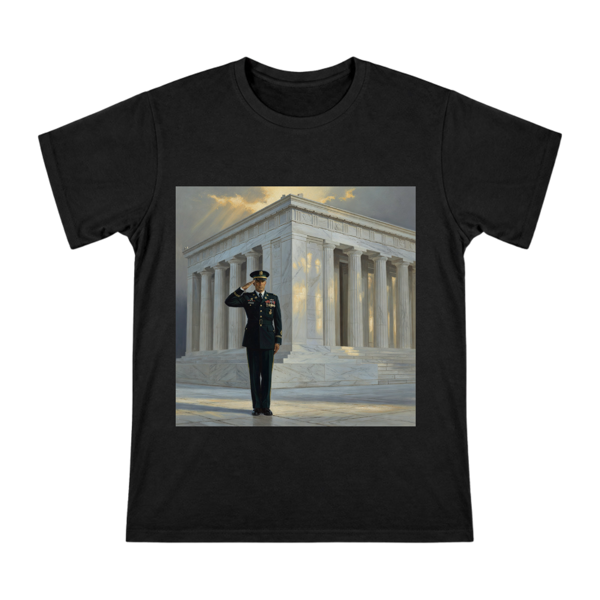 Saluting Military Sentinel on Men's Heavyweight Cotton T-Shirt front [ai-pod:b71a1d387e420d2b4893e35337e4fa75]