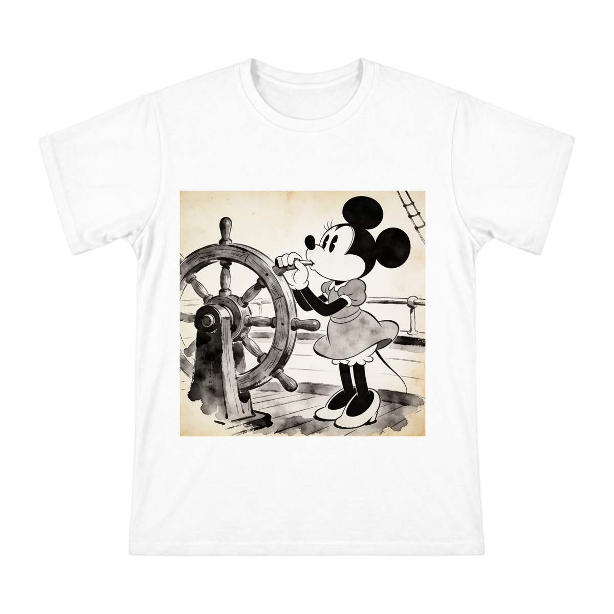 Vintage Minnie Mouse Steamboat Steering Wheel Art Men's Short Sleeve T-Shirt front [ai-pod:b8a25b6a75219605dd22328d2ed1902c]