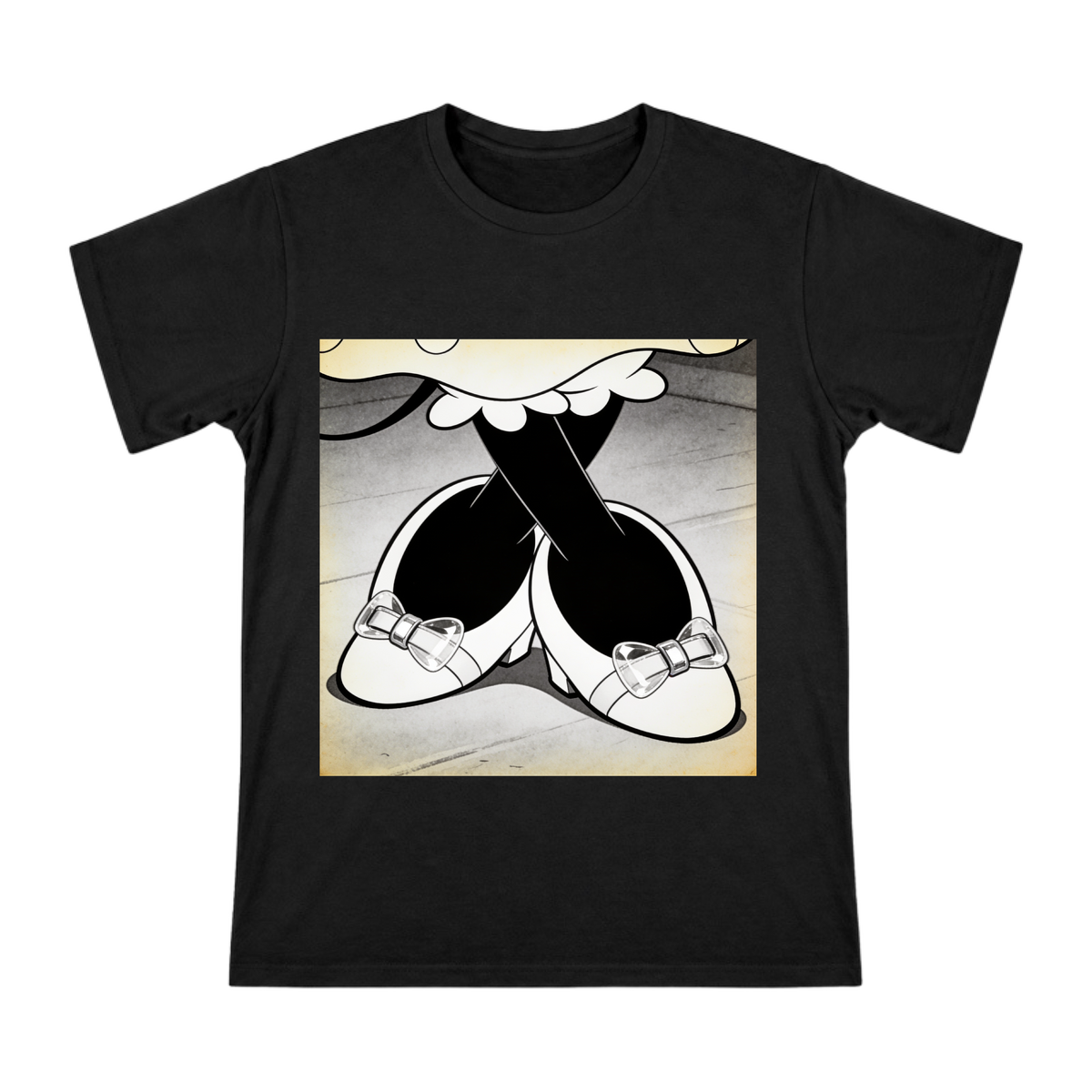 Vintage Minnie Mouse Mary Jane Shoes Custom Print Men's Cotton T-Shirt front [ai-pod:8c31dd9d859c985246b54142c6b871bf]