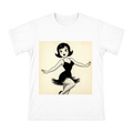 Retro Jazz Dance: Vintage Black-and-White Cartoon Lady T-Shirt front [ai-pod:3bd6552265fac482bd6e08d88e40b18f]