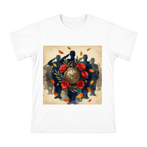 Vintage Pocket Watch and Red Poppy Memorial Art Men's Short Sleeve T-Shirt front [ai-pod:949ccb79159c7f779b3cb4dd150d4026]