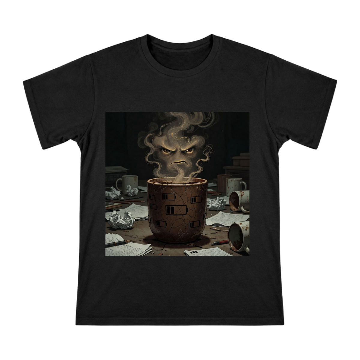 Steam Rage & Low Battery Cracked Mug Art on Men's Heavyweight Cotton T-Shirt front [ai-pod:83528fc69302f96d6c2a963388f3091a]