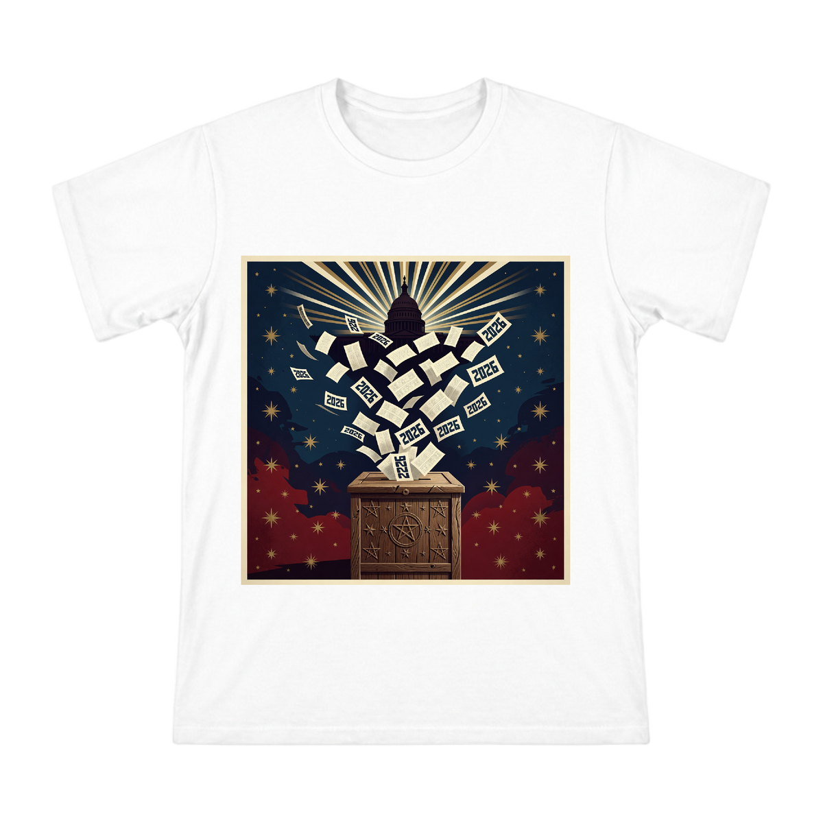 2026 Election Year Vintage Political Illustration Men's Short Sleeve T-Shirt front [ai-pod:bde260d6d896712e18a778a315626db6]