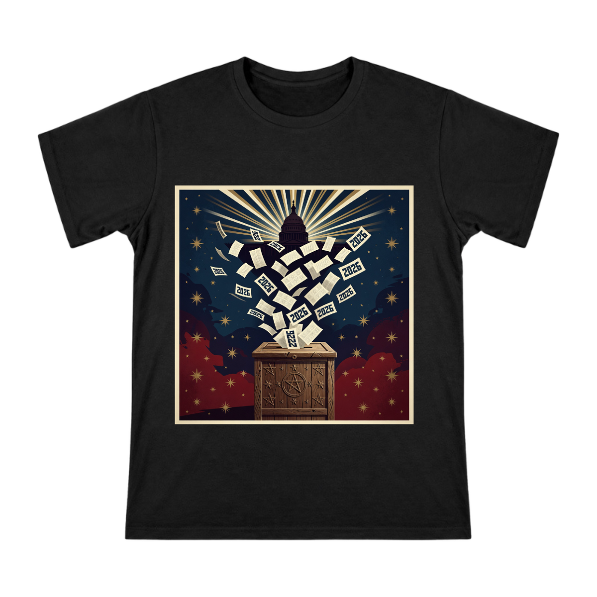 2026 Election Year Vintage Political Illustration Men's Short Sleeve T-Shirt front [ai-pod:a5cb3e8fa5ddb3c72db4c879cbb20fe0]