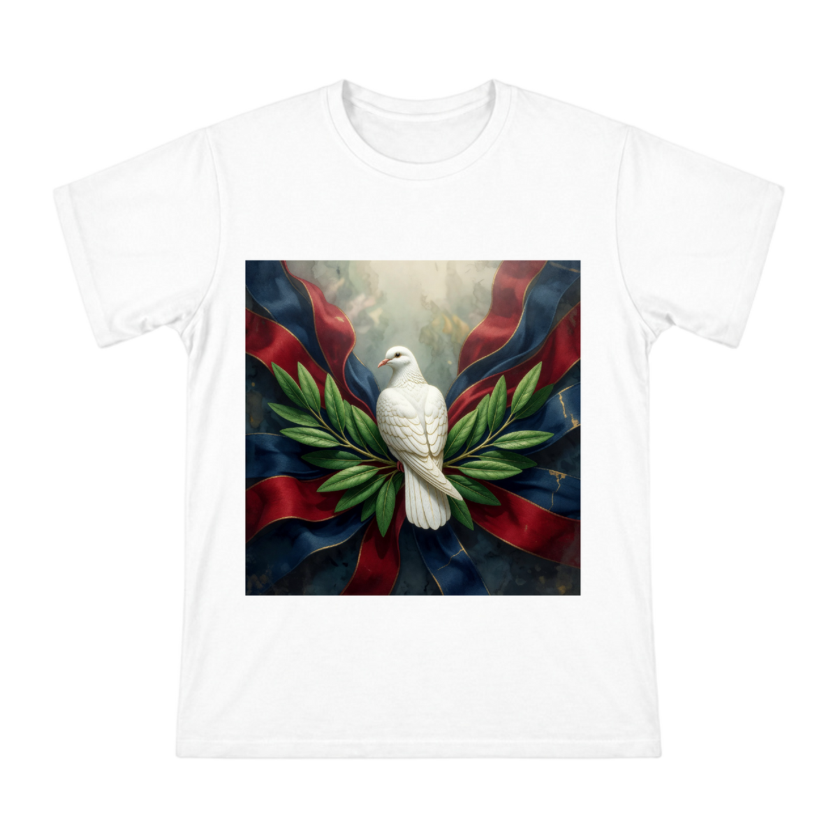 Vintage Peace Dove Illustration Men's Cotton T-Shirt front [ai-pod:bbee1936c09a05c1f39cbb435b9e74c0]