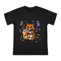 Halloween Raccoon with Pumpkin Mask and Candy Jar Print Men's Short Sleeve T-Shirt front [ai-pod:5ae3b021697d5d9e40a6edcb8d081f77]