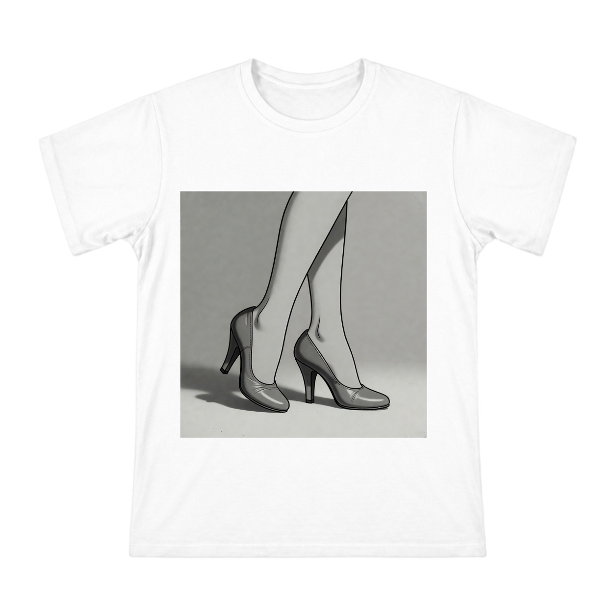 Vintage Betty Boop Style High Heel Illustration Men's Cotton T-Shirt front [ai-pod:a705dbd53a45553ce1195b2c6a3076b5]