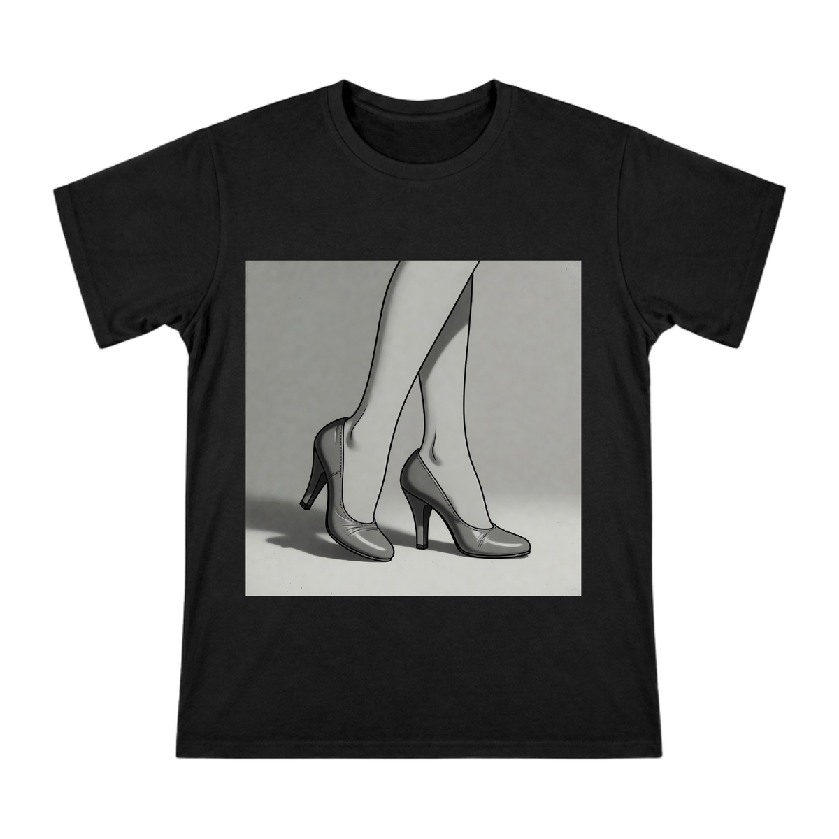 Vintage Betty Boop Style High Heel Illustration Men's Cotton T-Shirt front [ai-pod:975f9657db1293773445aa431d182ba1]
