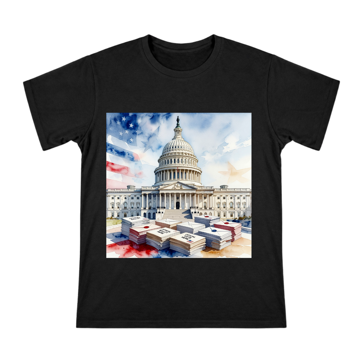 Vintage Capitol Ballots Illustration Men's Short Sleeve T-Shirt front [ai-pod:803ee09bc8fa485efa91d92cbc2d589a]