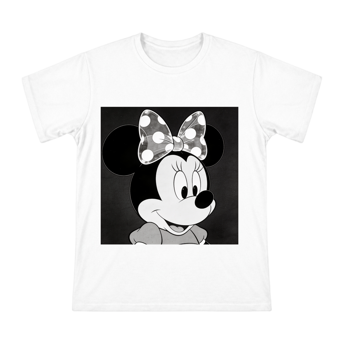1928 Vintage Minnie Mouse Portrait on Men's Custom Cotton T-Shirt front [ai-pod:59adc9f108554be4a3bcc7feb25dcfd3]