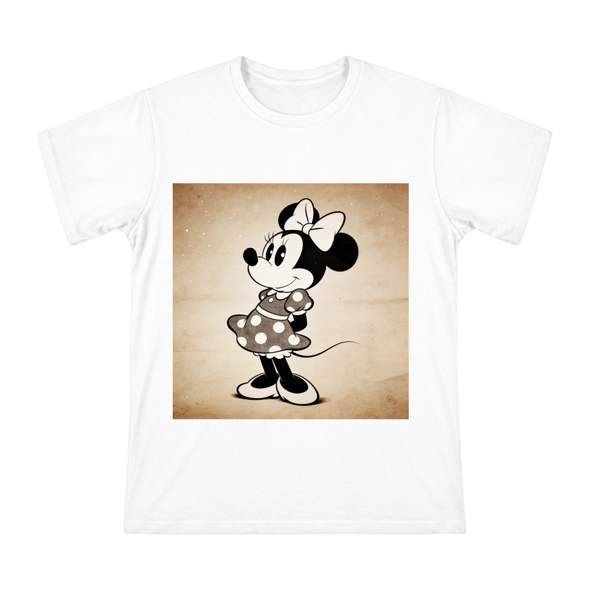 1928 Retro Minnie Mouse Polka Dot Silhouette Men's Custom T-Shirt front [ai-pod:d07dcc287b86518a31ed3750983dabf8]