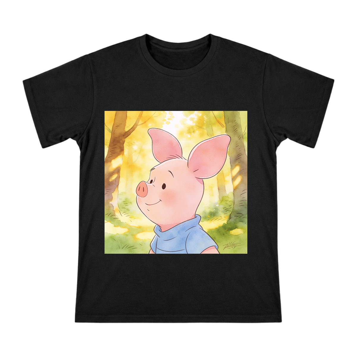 Watercolor Piglet Illustration Men's Short Sleeve T-Shirt front [ai-pod:7a599684637984db6b217e20ed6ae89e]