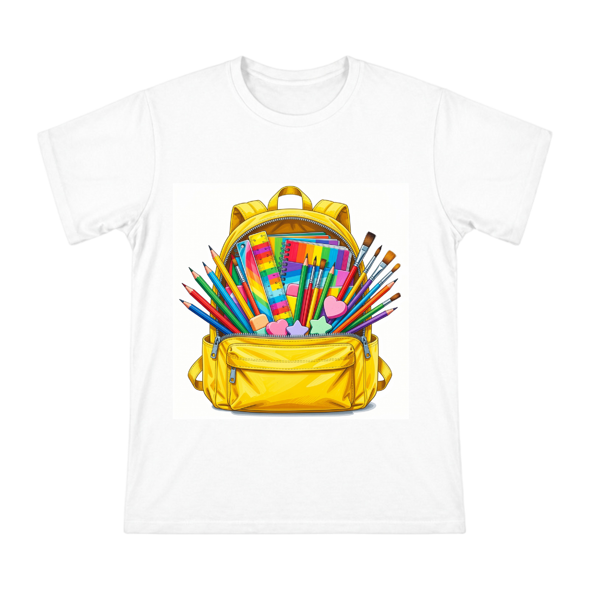 Colorful School Supplies Illustration Men's Short Sleeve T-Shirt front [ai-pod:1d55b6aa057c30881fadec825774f378]