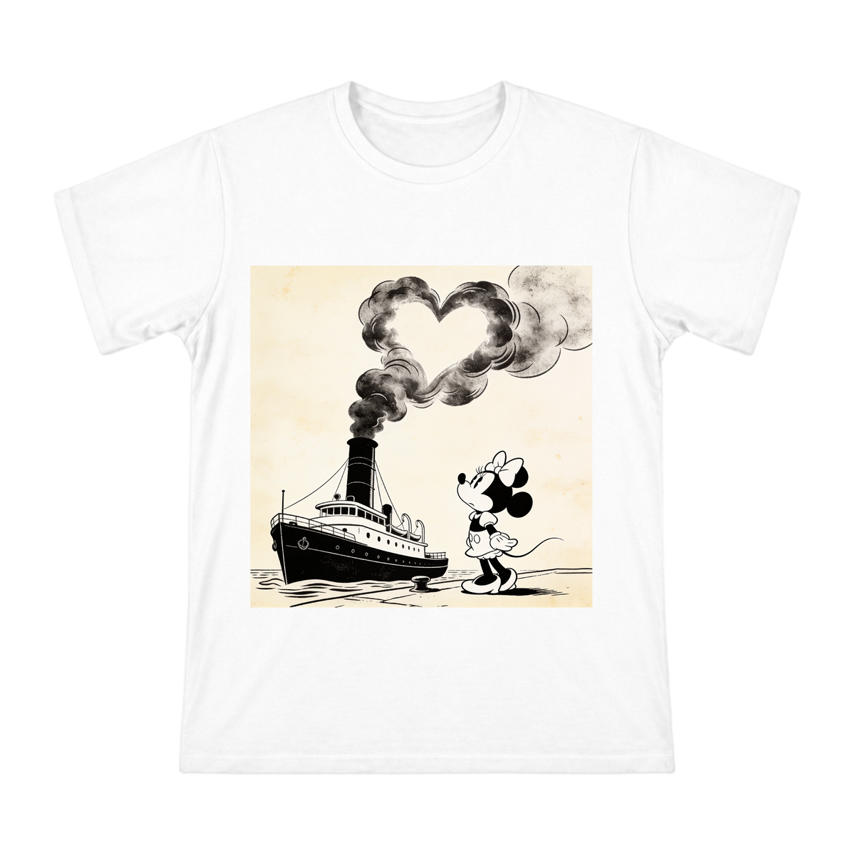 Vintage Minnie Mouse Steamboat Heart Smoke Art Men's T-Shirt front [ai-pod:7e53e18975ce2a353e6de8b35cdbaed8]