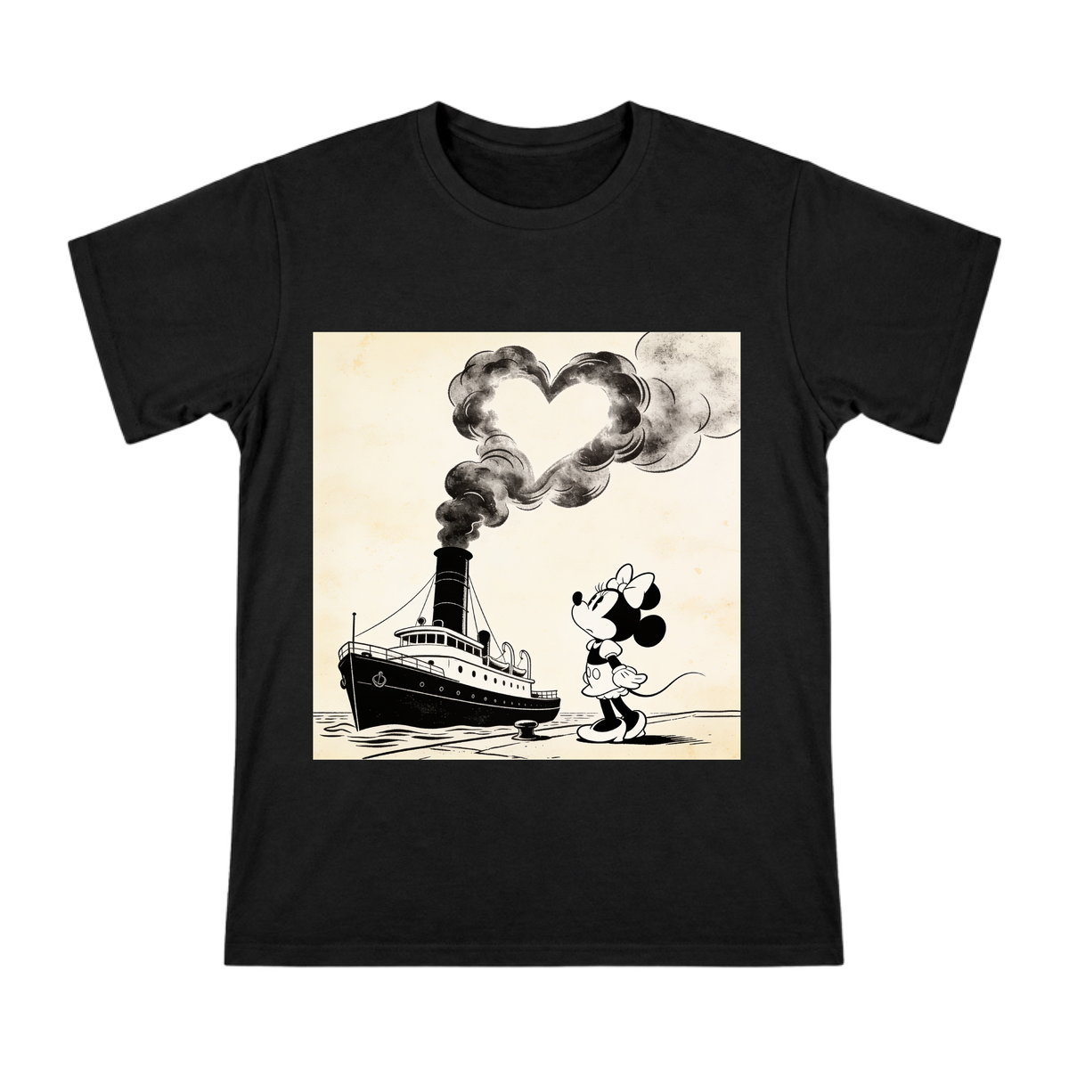 Vintage Minnie Mouse Steamboat Heart Smoke Art Men's T-Shirt front [ai-pod:2af6b37ab1f07c2595eb9af2c1a81599]