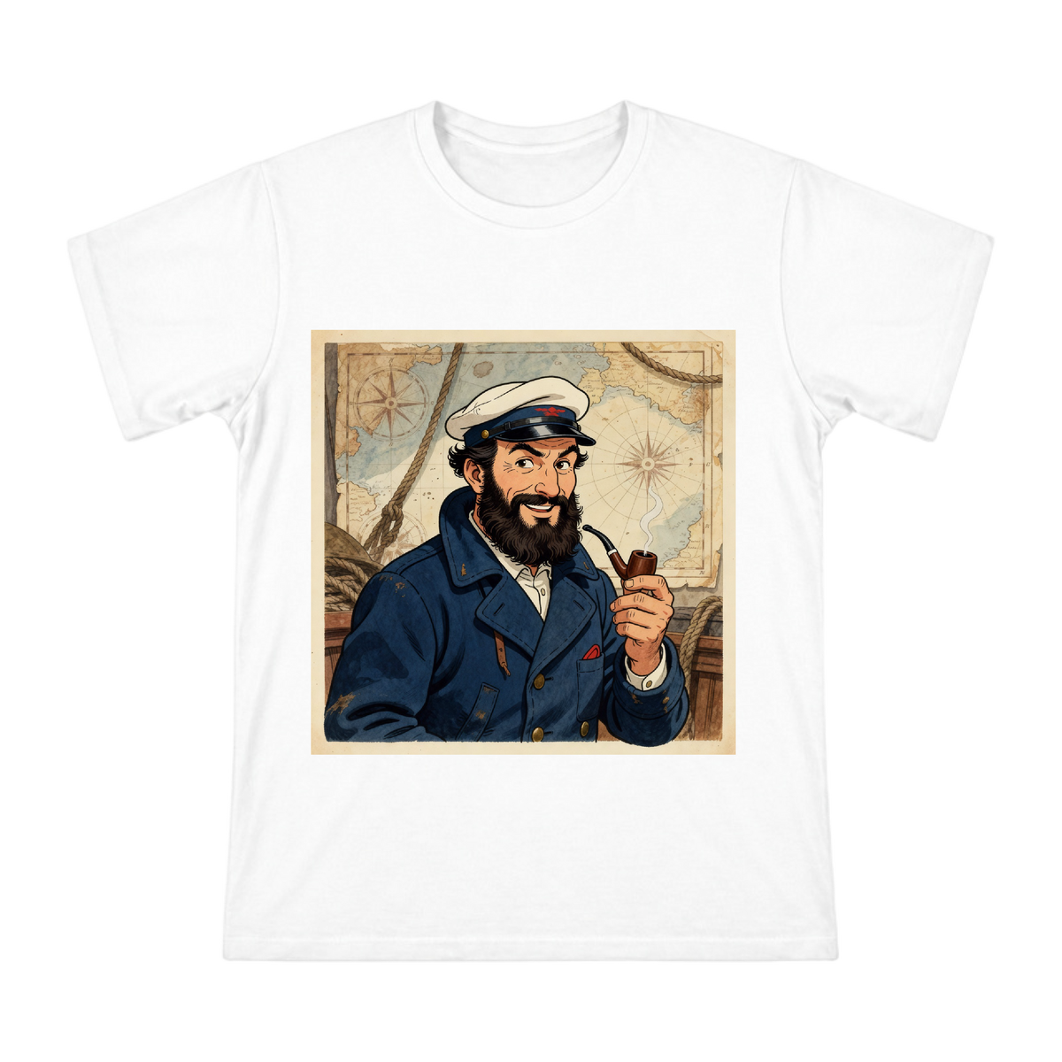 Captain Haddock Vintage Nautical Illustration Men's Short Sleeve T-Shirt front [ai-pod:8f6b90431a643d0381a4535d62b57977]