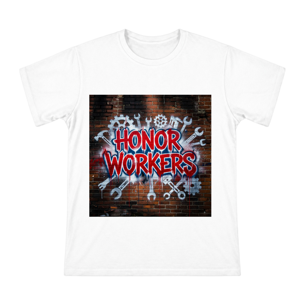 Honor Workers Street Graffiti Men's Cotton T-Shirt front [ai-pod:fd6f17098c2803eee7fc0a71bb322d26]