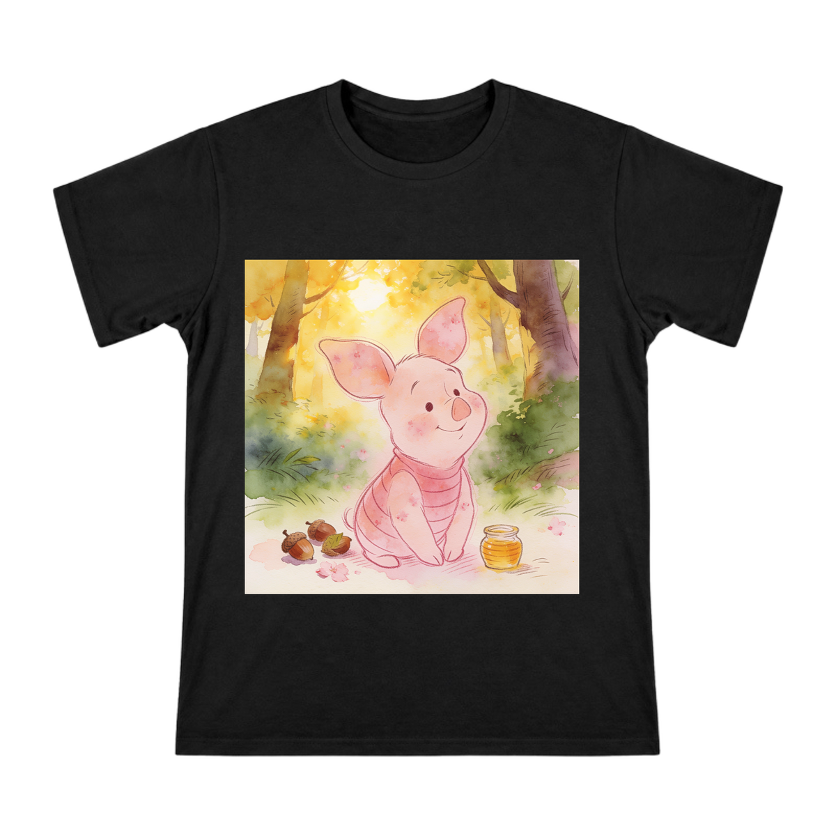 Watercolor Piglet Illustration Men's Heavyweight Cotton T-Shirt front [ai-pod:301020bb8df5762b2181195f8de4fcf6]