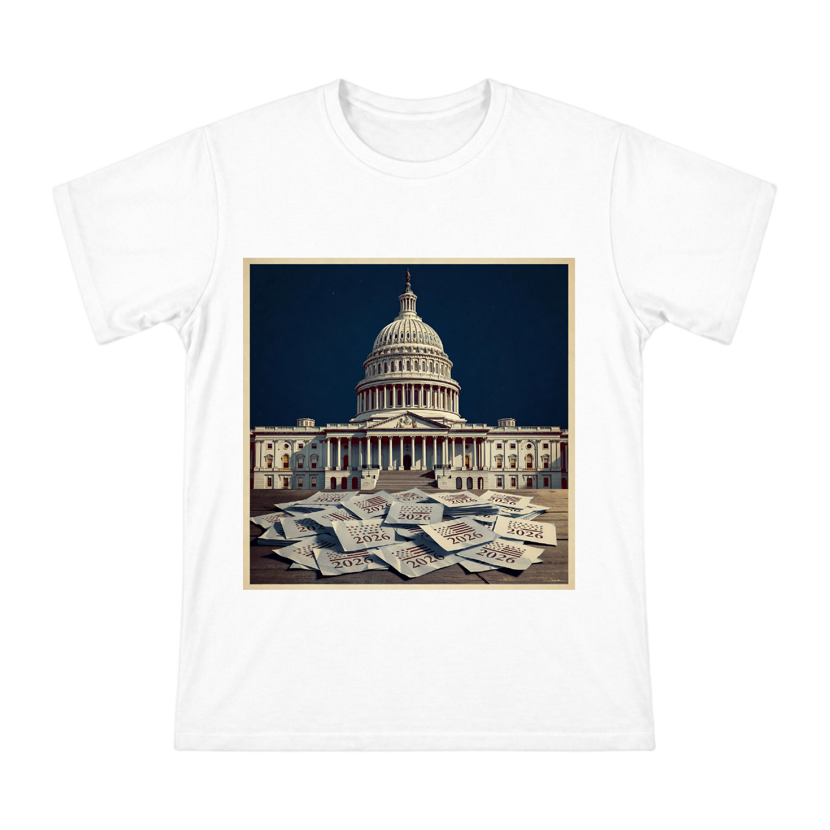 2026 US Congressional Election Capitol Hill Vintage Poster Men's Short Sleeve T-Shirt front [ai-pod:997cc5c80adabdbc4ec1031be623de60]