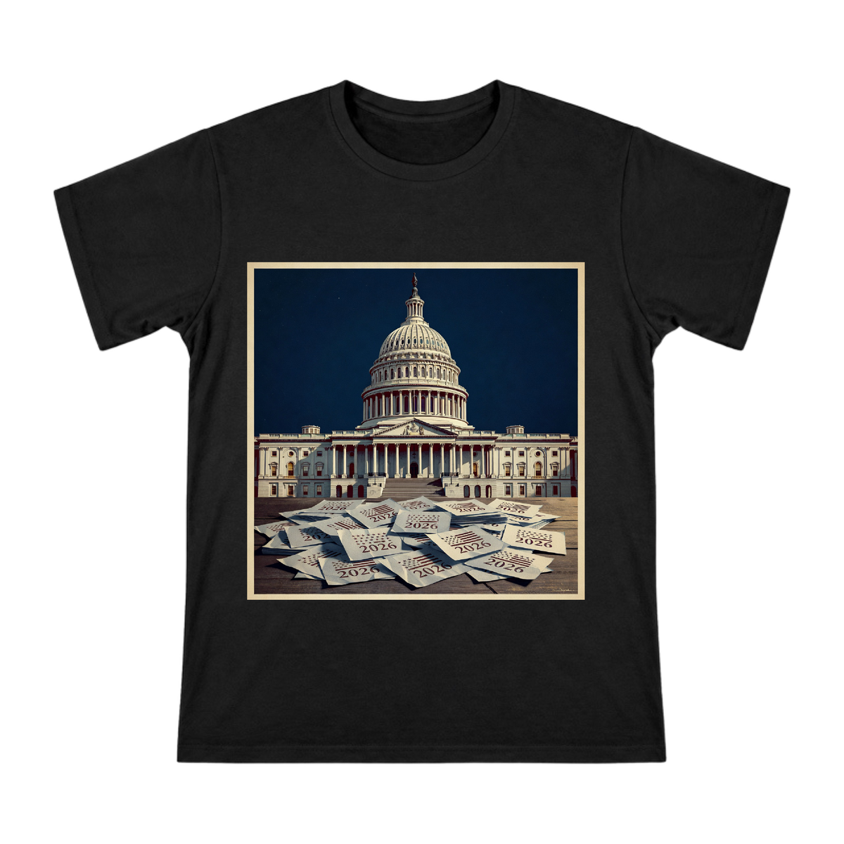 2026 US Congressional Election Capitol Hill Vintage Poster Men's Short Sleeve T-Shirt front [ai-pod:9b3867789d1dd6bf59f219937ae7633a]