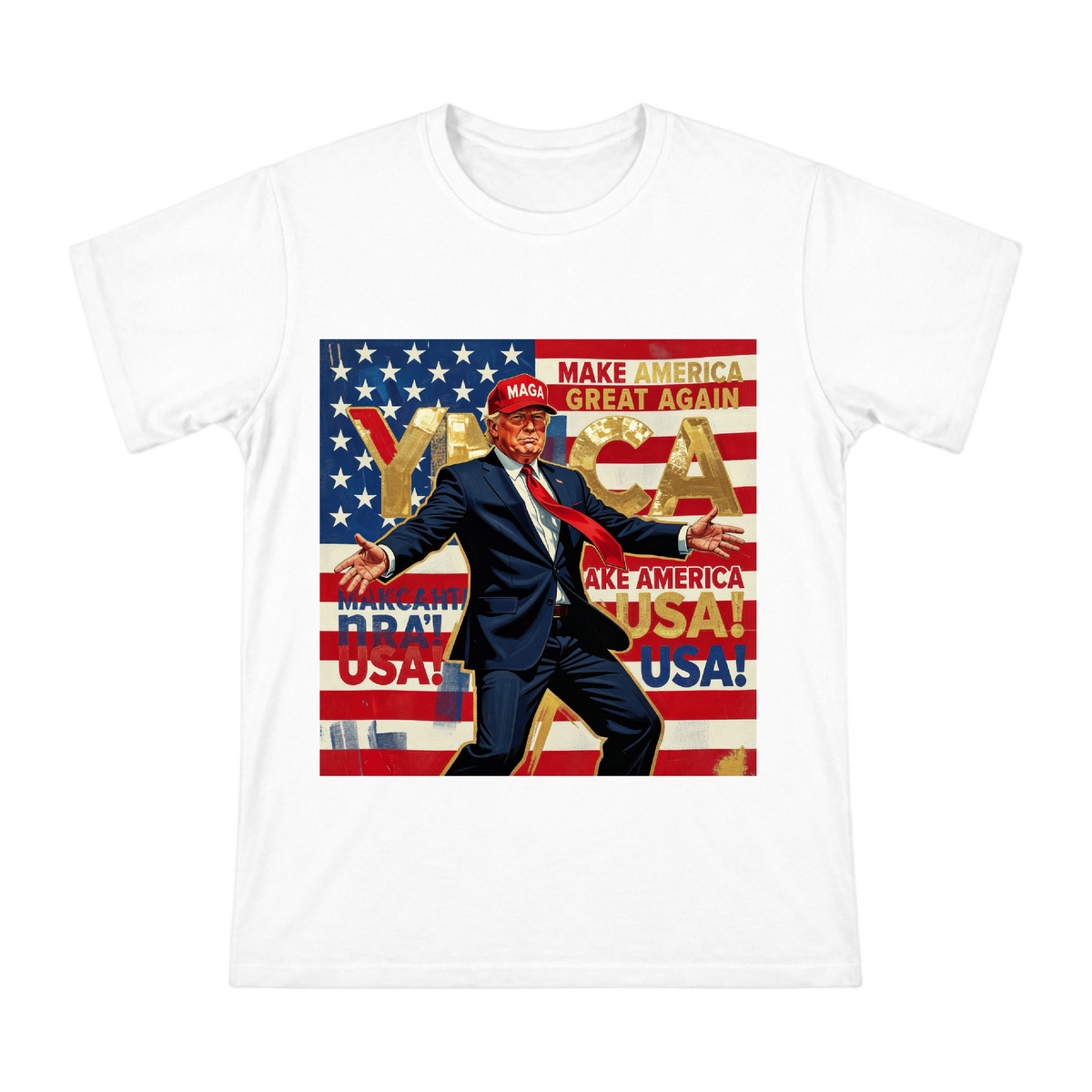 MAGA Red Hat Pop Art Dancer Men's Short Sleeve T-Shirt front [ai-pod:709427800379b6aee51e64df99434a26]