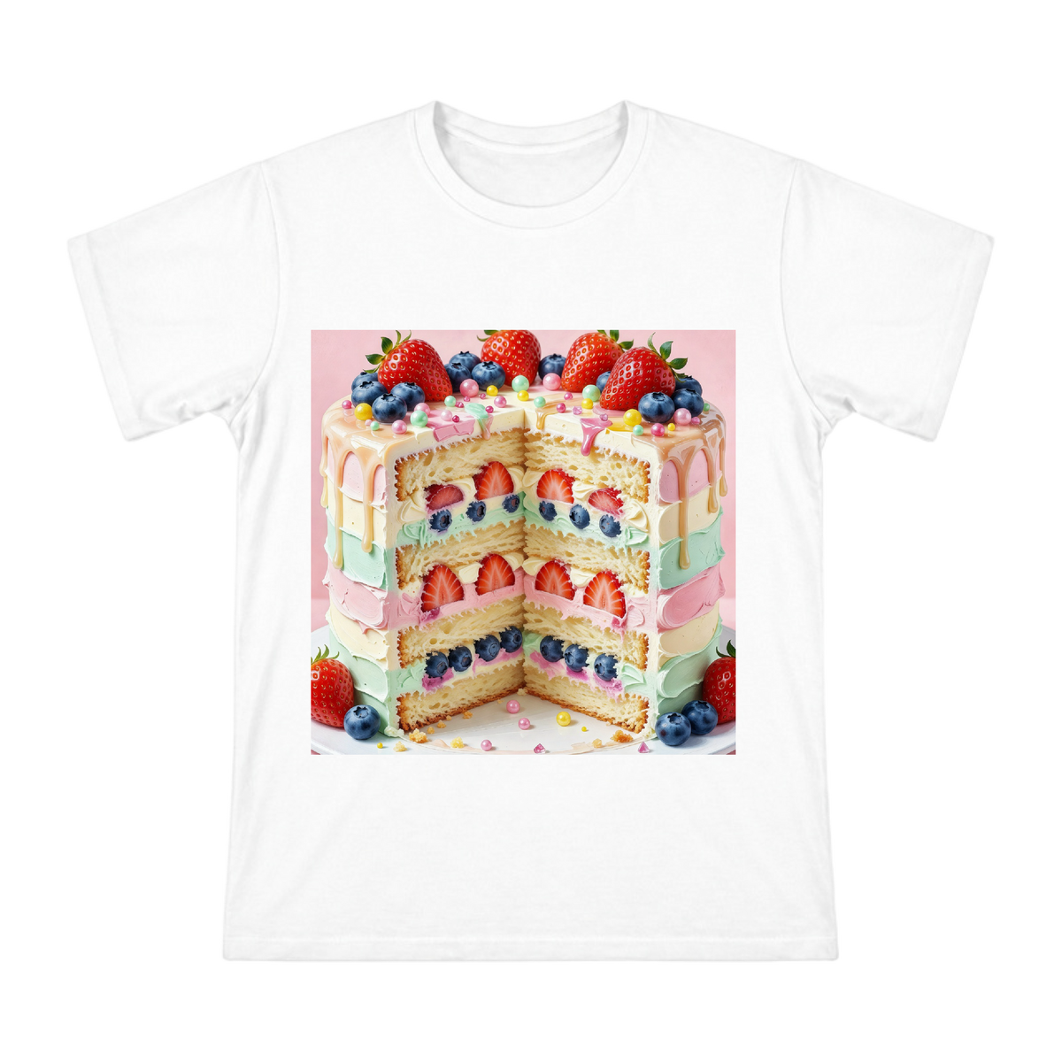 Colorful Berry Cream Cake Slice Men's Short Sleeve T-Shirt front [ai-pod:4f2b43b1d5c0a2cda552d37b102c8039]