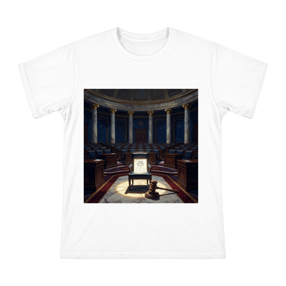 2026 Election Ballot and Gavel Art Men's Short Sleeve T-Shirt front [ai-pod:eda48c963b2f26002f9f243df9b08fe4]