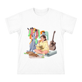 Cozy Home Art: Relaxed Girl Enjoying Pizza and Painting on Men's Short Sleeve T-Shirt front [ai-pod:cd7ef9efcb546778c638fa81340d3d5a]