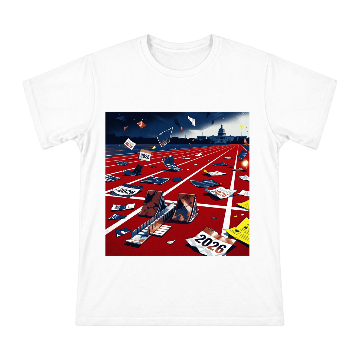 2026 Political Race Retro Print Men's Cotton T-Shirt front [ai-pod:730b4983247d1f0cec335e0c742b598b]