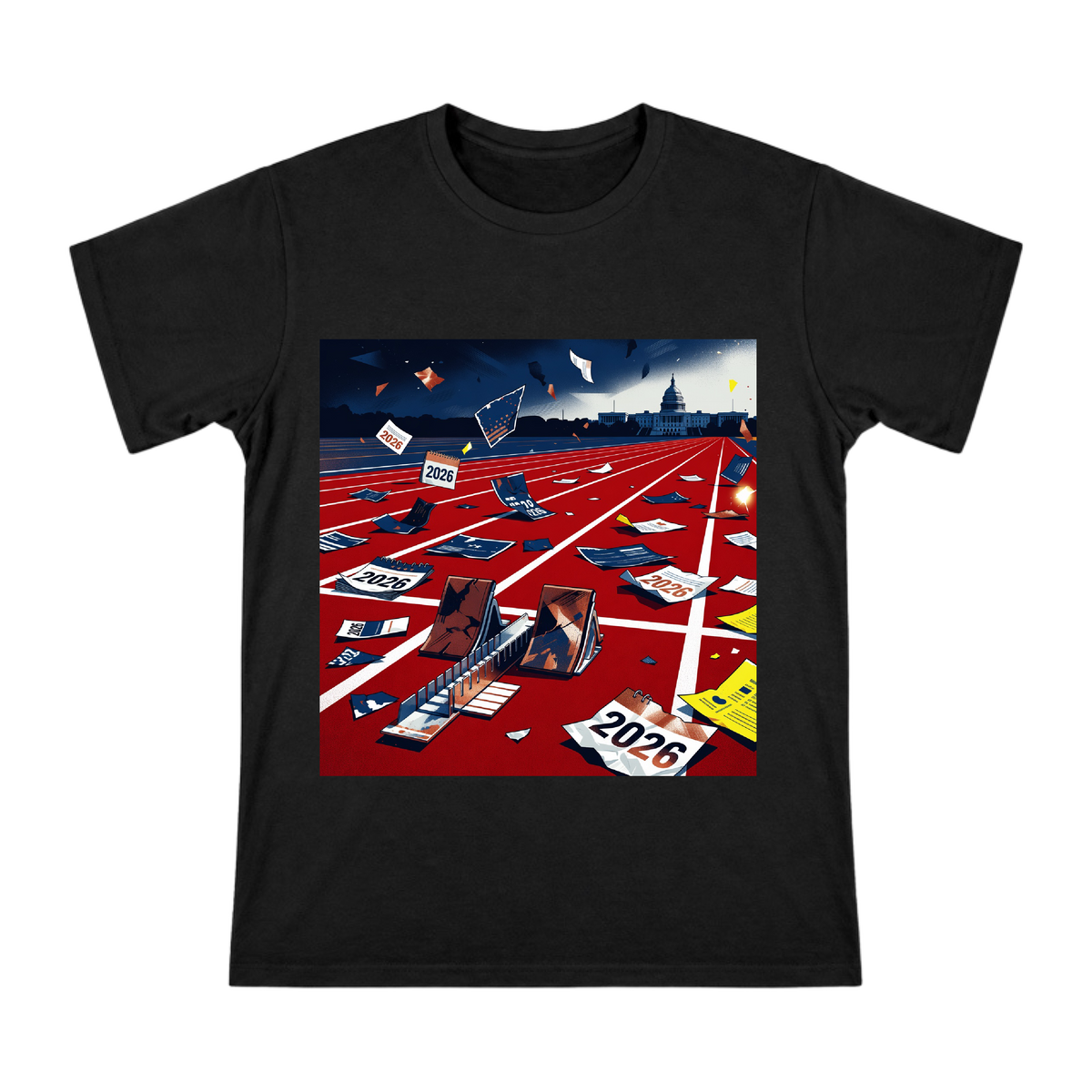 2026 Political Race Retro Print Men's Cotton T-Shirt front [ai-pod:2c1bd1ee4ebf1e0f5f0b3d2411189ee2]