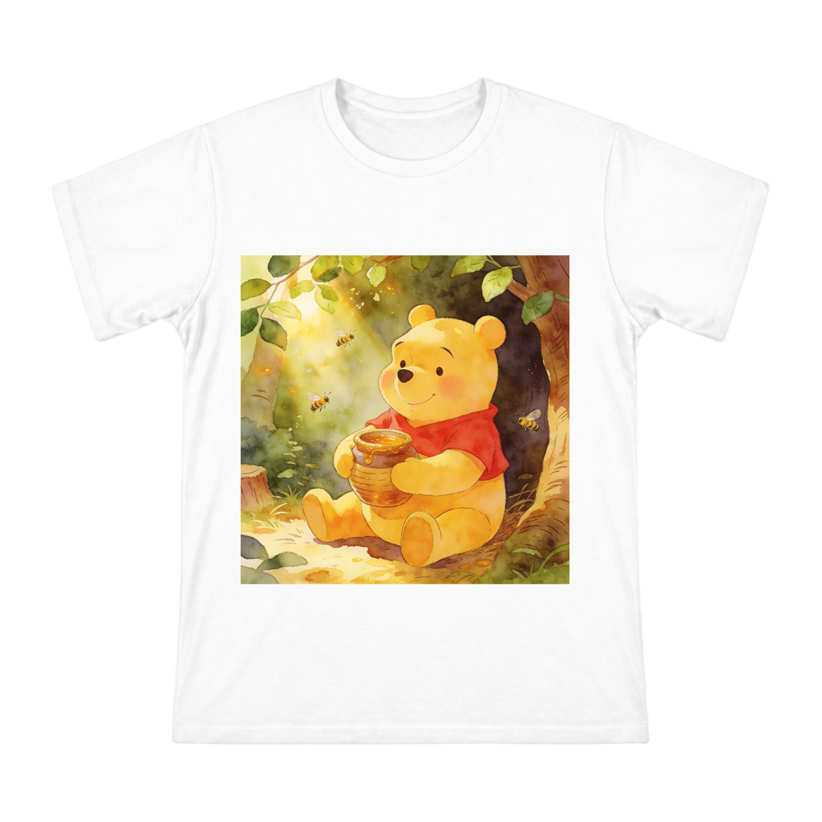 Yellow Bear Honey Pot Watercolor Art Men's Short Sleeve T-Shirt front [ai-pod:0f58c32973b982c832cbb3ba37bc4c05]