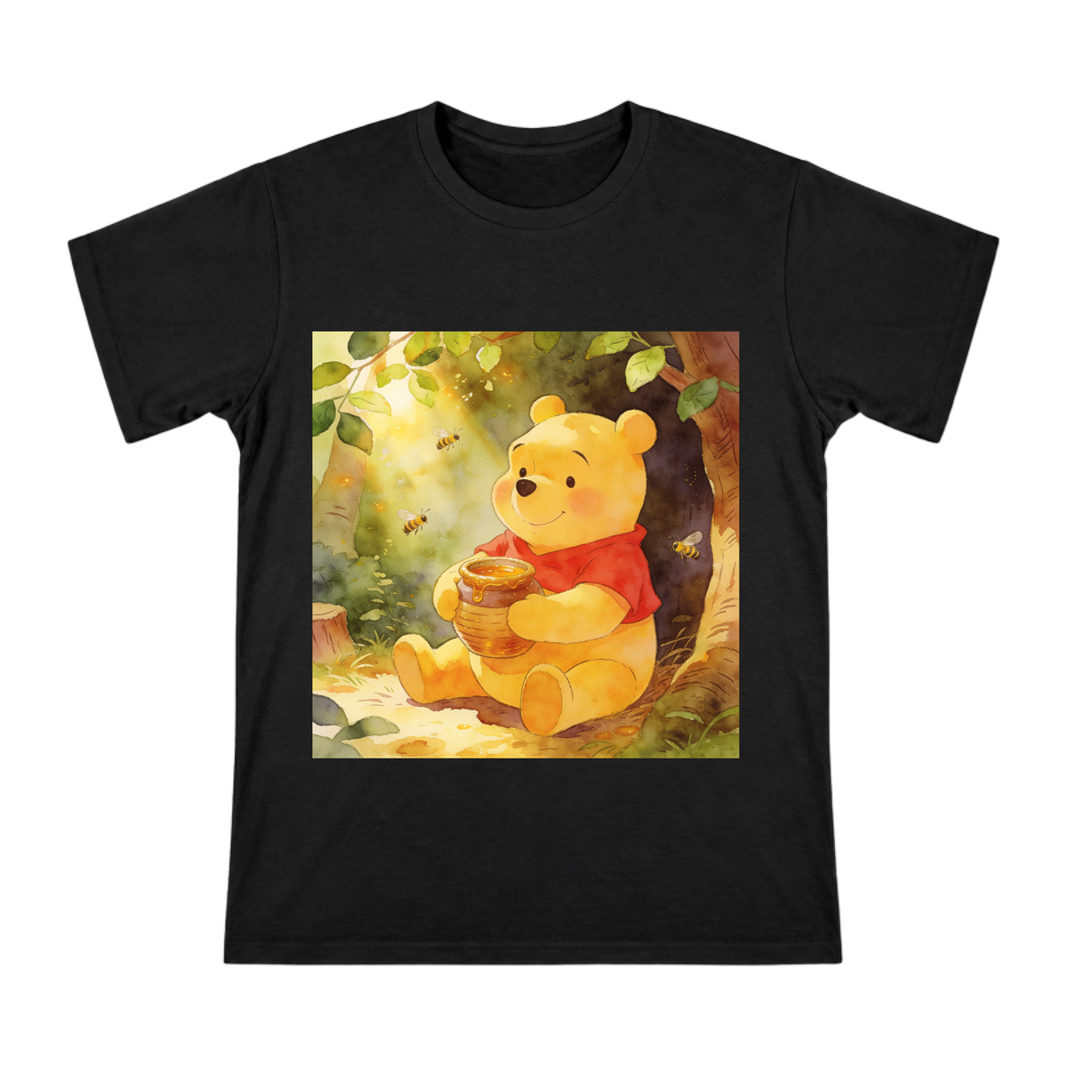 Yellow Bear Honey Pot Watercolor Art Men's Short Sleeve T-Shirt front [ai-pod:febbeaa9a24d23bba584017d39643921]